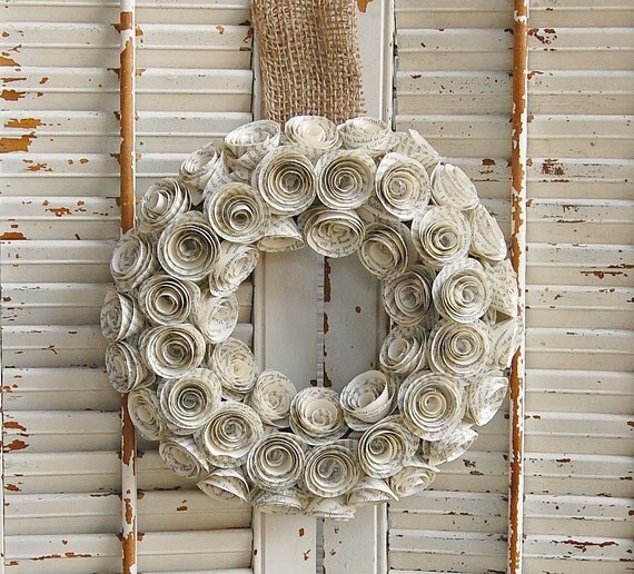 book paper wreath