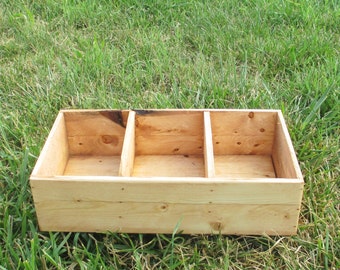 Rustic Wood Drawer Organizer - Compartment Box For Storage or Display - Reclaimed Wood