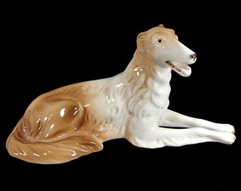 Vintage ROYAL DUX BORZOI Dog Figurine Russian Wolfhound Bohemia Figure ...