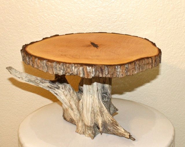 Rustic Tree Stump Cake Stand Cupcake Stand or Serving Tray