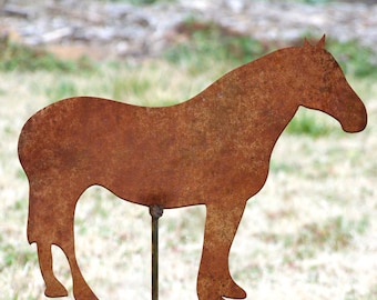 Horse garden stake - Garden horse art - Flowerbed stallion - Ranch artwork - Rustic metal horse art - Rusty horse stake - Iron garden stake