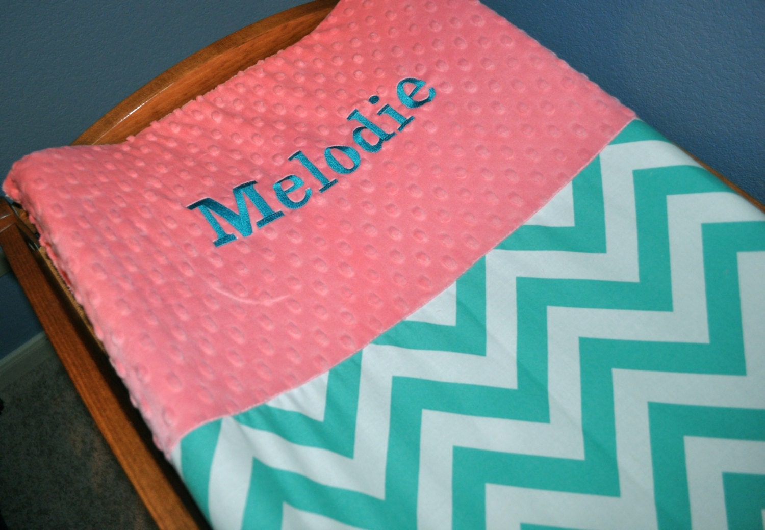 CHANGING PAD COVER Personalized Turquoise by PreciousnProsper