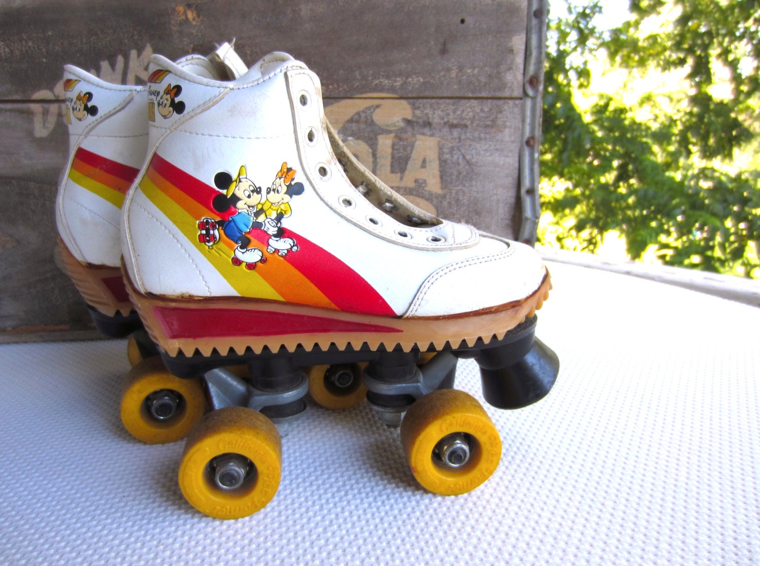 Vintage 1970s Mickey Mouse Roller Skates Walt Disney Character