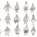 PLaY THe DRuMS / ORIGINAL ILLUSTRATION / Grandmothers / Pattern / black and white / Character design / Crowed / Funny