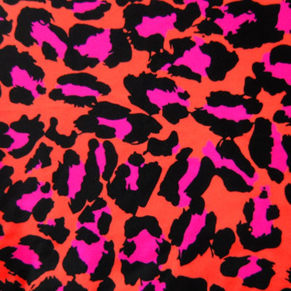 Neon Orange Pink Leopard Stretch Spandex Fabric #2: il 570xN dd1q Neon Orange Pink Leopard Stretch Spandex Fabric #2: il 570xN dd1q