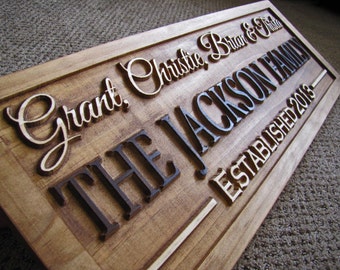 Christmas Gift, Personalized Family name sign last name sign Custom Personalized wedding gift Established family sign lovejoystore 3D wood