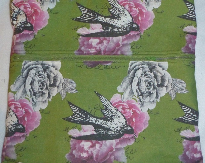 Romantic Peonies and Birds:Backpack/tote Custom Print