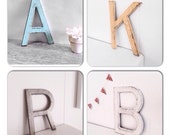 YOU CHOOSE Letter -  metal iron painted Cottage Decor Turquoise