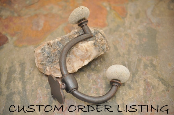Custom Orders - Coat Hook with Beach Rocks - Over'n'Under