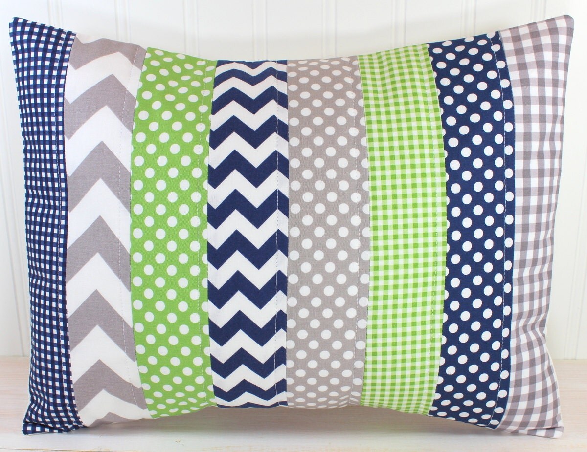 Pillow Cover Baby Boy Nursery Decor Patchwork Pillow Cover