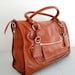 Brown leather satchel bag - CLEO - brown messenger bag