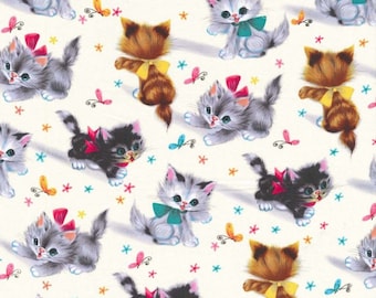 Michael Miller Fabric Retro Kitties, yards