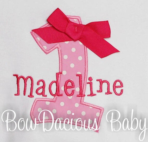 Girls First Birthday Shirt, Birthay Number Shirt, Birthday Girft, Custom Fabrics, Colors, and Font, Girls Birthday Shirt Il_570xn