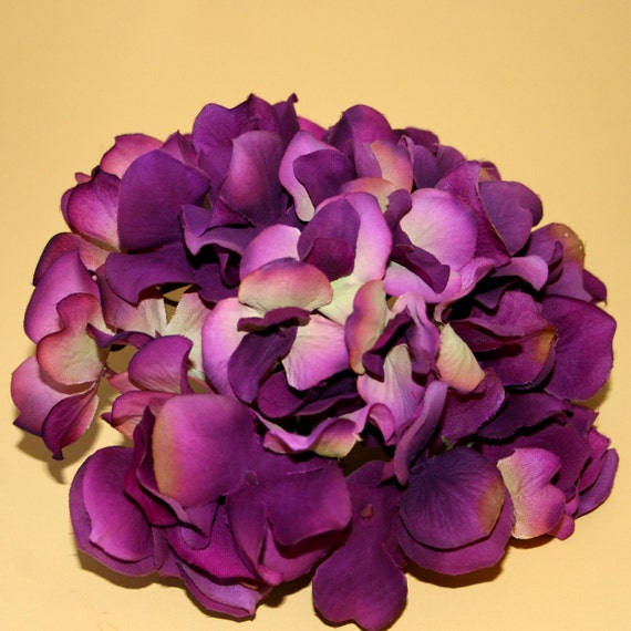 Full Hydrangea Head Two Tone Purple Silk Flowers