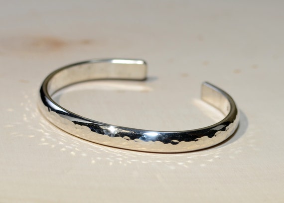 Sterling silver half round cuff bracelet with by NiciLaskin