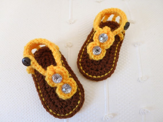 ORDER - Crochet Baby Shoes - Baby Gladiator Sandals - Baby Flip Flops ...