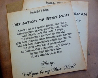 Will You Be My Best Man Invitation Vintage Inspired Classic Styling Personalized
