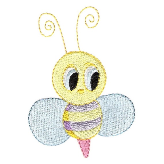 Bee machine embroidery design. Cute bee embroidery. by Embroidalot