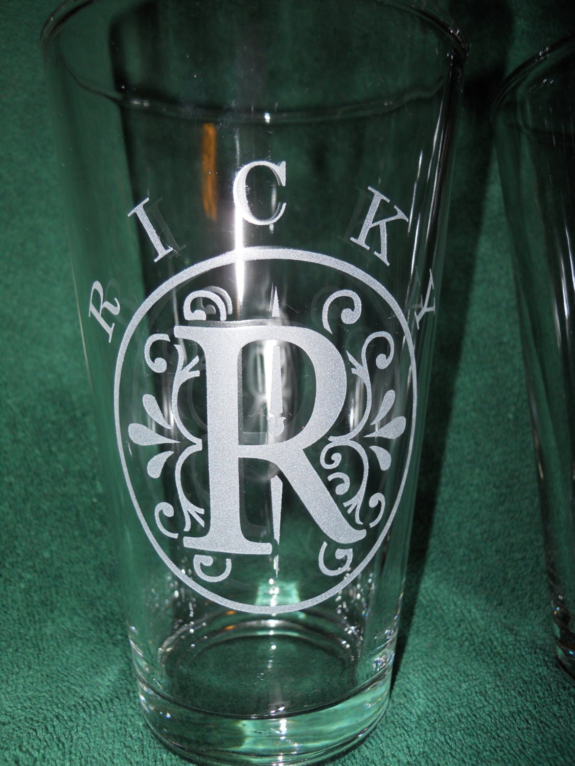Pub Glasses custom sandblasted etched Custom etched pub