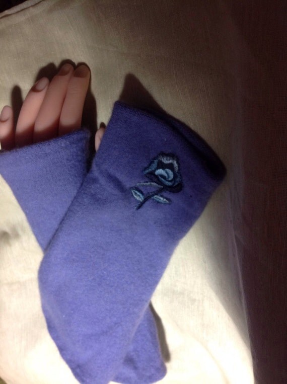 Items similar to A74 Cashmere arm warmer lavender rose appliqué Easter