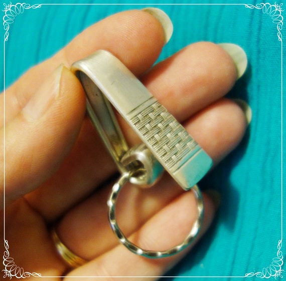 Purse hook Key finder keychain for purse Vintage silver plate