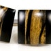 Wood Cuff Links -Ebony Black and White Ebony - Wooden Cuff Links Handcrafted Wedding Party Gifts
