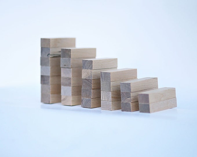 Set of 20- Wood Rectangles (Birch) 1/2 x 3/4 x 2-1/4 inch