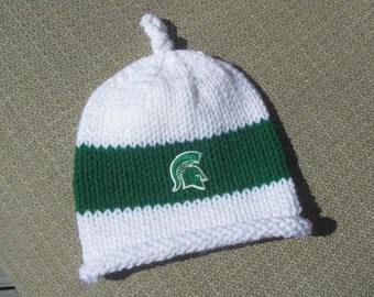 Items similar to Baby Spartan Hat Michigan State University Crochet Hat ...