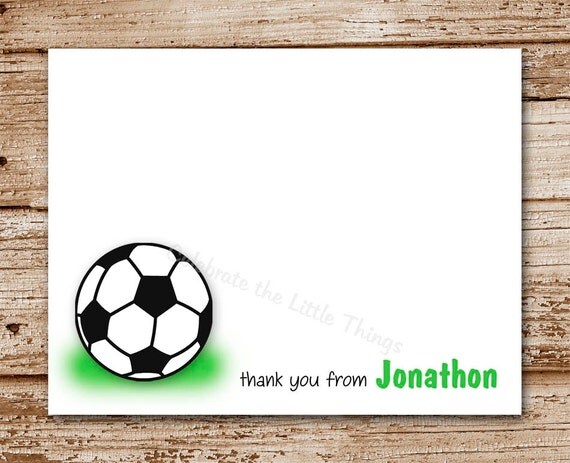 Set of 8 Soccer Note Cards, Notecards | Personalized | Thank You Cards | Sports, Soccer Ball Il_570xn