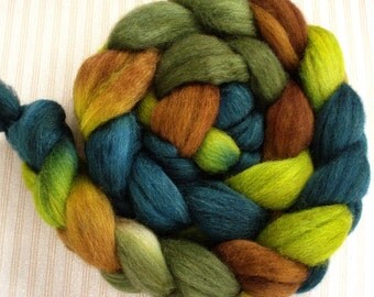 Our Special Blend BFL/Silk (85/15) Combed Top 4 Oz. "Spruce Forest"