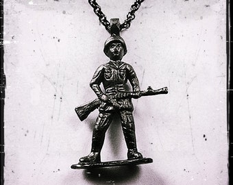 Items similar to Toy soldier necklace - Bazooka necklace - Soldier of ...