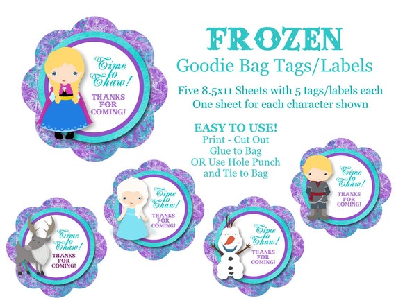 This is a picture of Eloquent Frozen Party Bag Labels This is an image of Eloquent Frozen Party Bag Labels