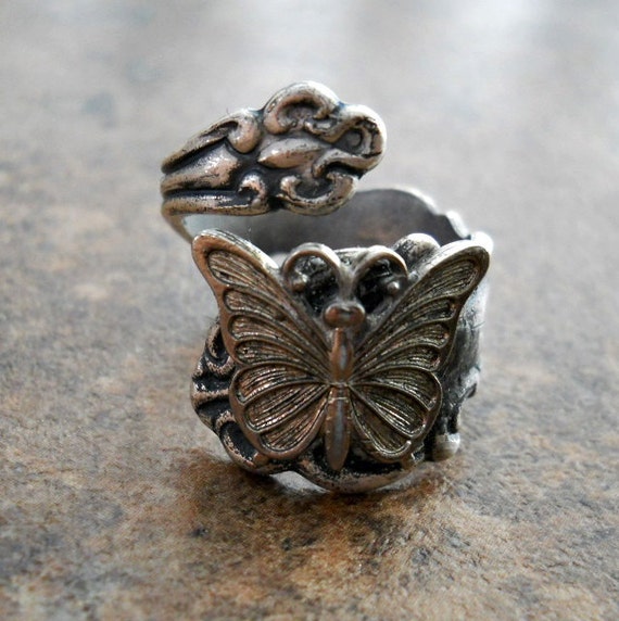 Butterfly Spoon Ring in Silver The ORIGINAL Exclusive Design