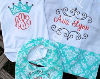 Popular items for monogram baby gift on Etsy