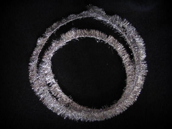 narrow silver lametta tinsel fringe from germany by narrow silver lametta tinsel fringe from germany by
