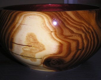 Russian Olive Wood Bowl with Copper Inlay - Free Shipping