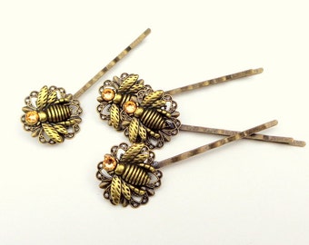 Set of Two Honey Bee Bobby Pins