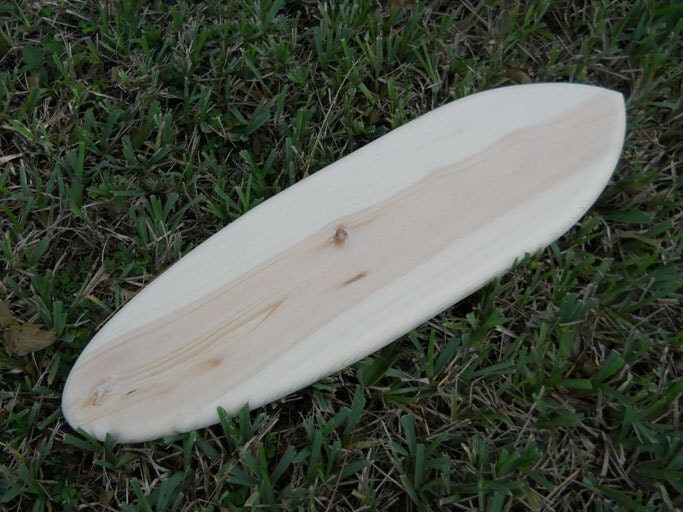 Retro Funboard Solid Wood Blank Surfboard Canvas Pine Craft Ready Surf Decoration