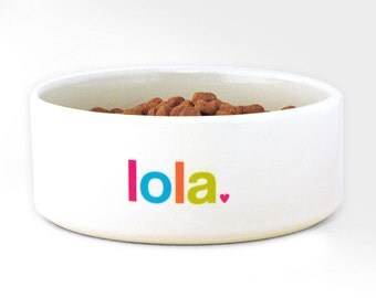 Custom Dog Bowl - Ceramic Dog Food Pet Bowls Personalized with Your Dog Name - Gifts for Dogs