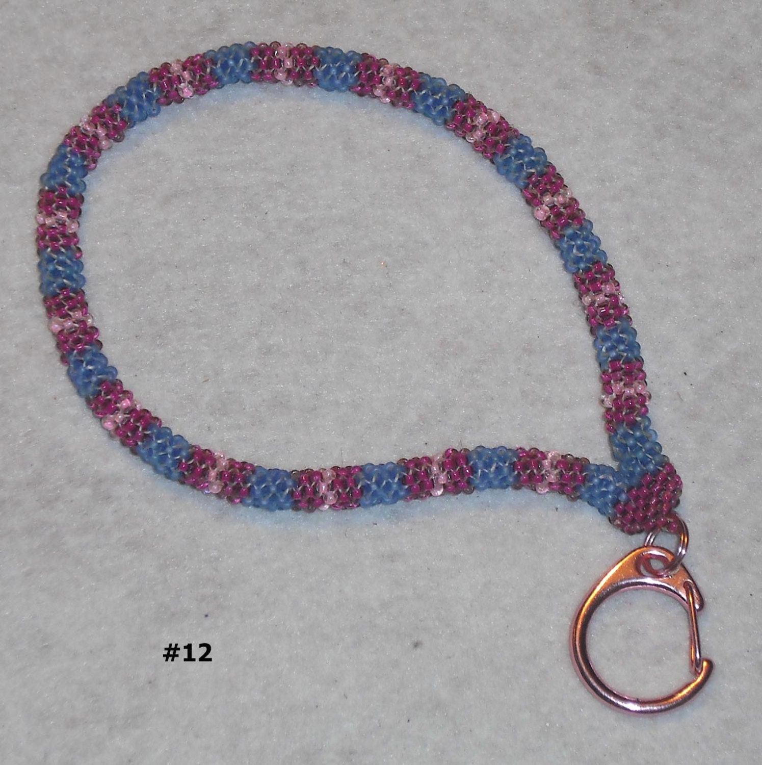 Beaded Bracelet Keychain Key Chain Fob Seed Beads Keys Office