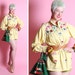 ADORABLE 1940's Mexican Hand Embroidered Novelty Swing Jacket w/ Flowers & Little Donkeys - Front Patch Pockets - Pristine - Size M to XL