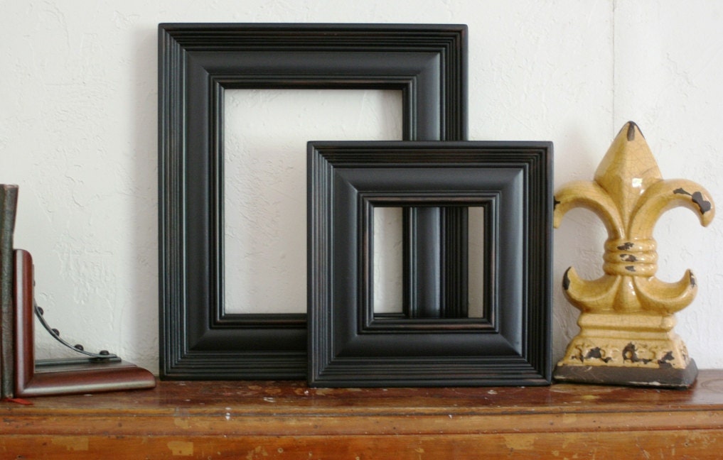 Sizes 4x4 to 8x8 Wood Picture Frame / Tuscan Black / Empire