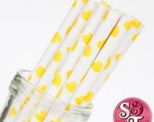 Yellow Hearts Party Paper Straws - Cake Pop Sticks - Pixie Sticks - Qty 25 Il_170x135