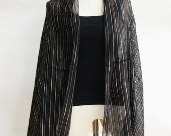SC1, V Northern Tribe Black Cotton Scarf