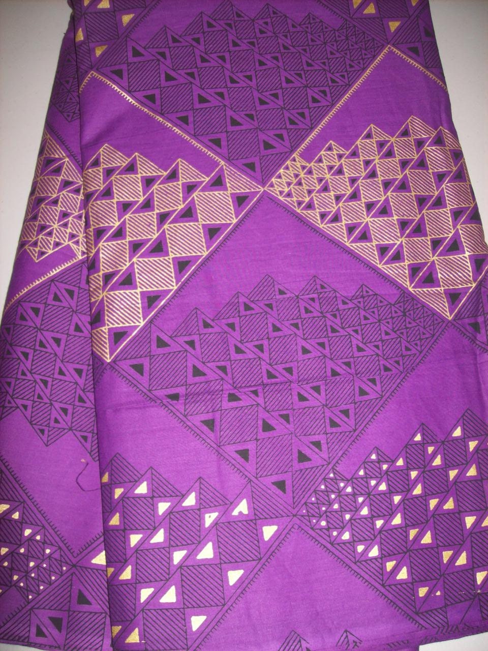 Purple and Gold African fabric per yard/ by tambocollection