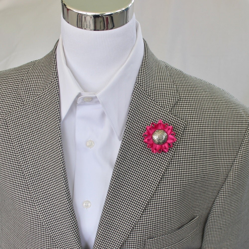 Hot Pink Lapel Flower Custom Color Custom Lapel Pin Mens