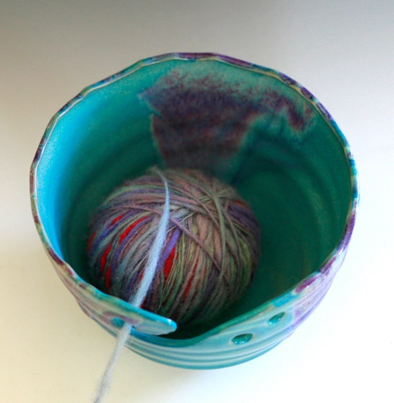 LARGE Yarn Bowl knitting bowl handmade ceramic yarn bowl