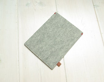KINDLE KOBO PAPERWHITE cover case - wool felt in Grey - Ereader sleeve, case, Kobo Aura, Glo, Touch, Voyage