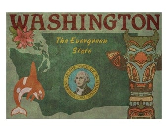 WASHINGTON 1FS- Handmade Leather Journal / Sketchbook - Travel Art