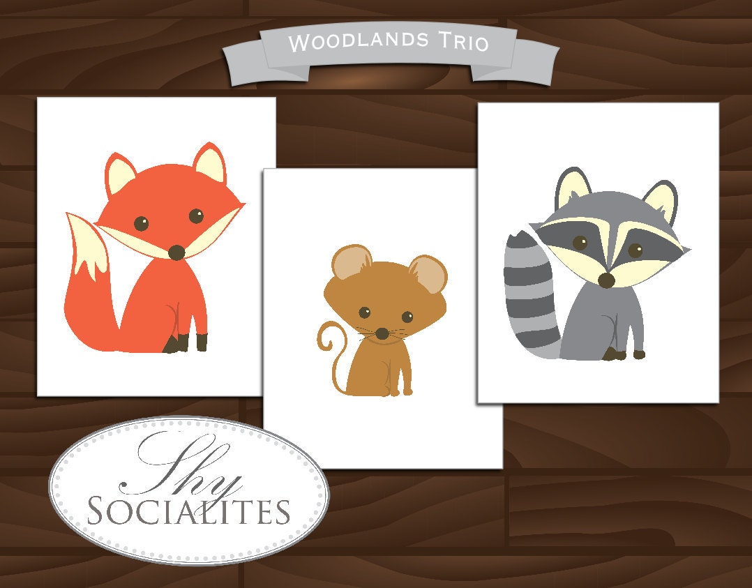 Woodland Animals Artwork / Printable Woodland Animals Art